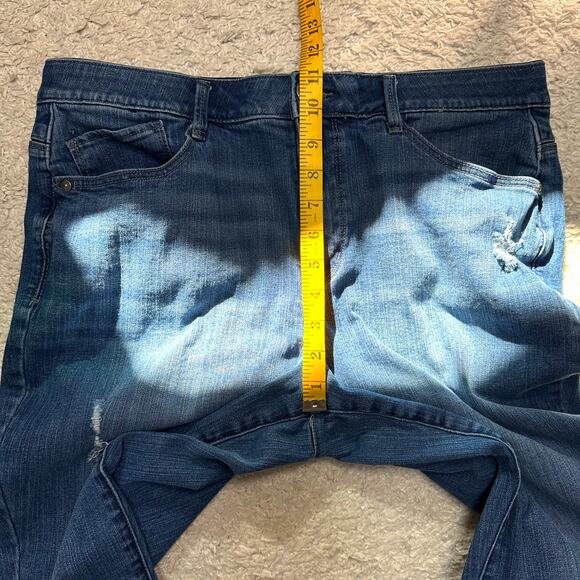 Democracy "Ab" Solution Tapered Straight Leg Jeans High Rise Distress Sz: 14 - Picture 4 of 10